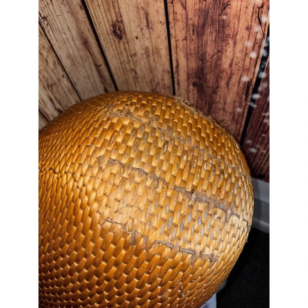 Vintage Woven Chinese Willow Rattan Basket Large Wicker